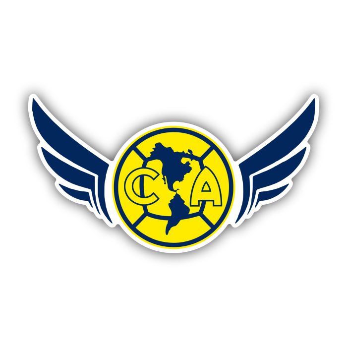 Club America - Eagle Wings With Yellow Circle - Iron On - Custom Size