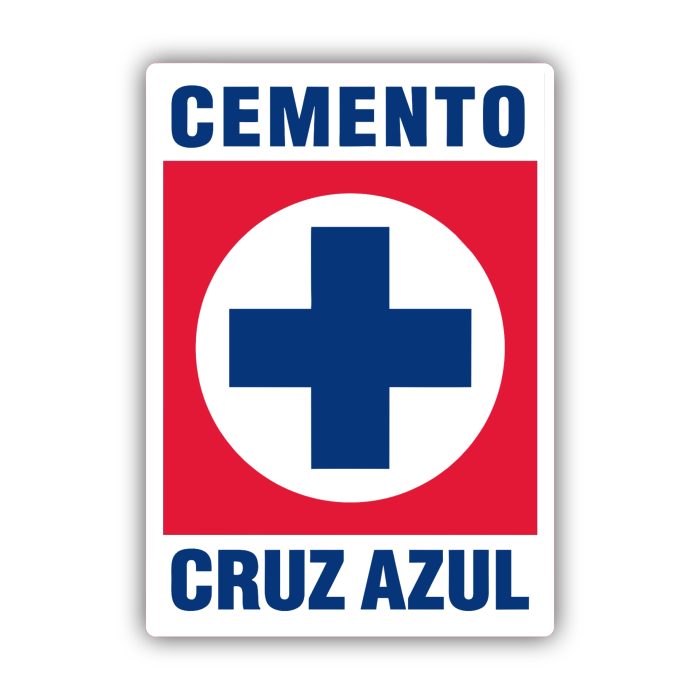 Cruz Azul - Square With Cemento And Cross - Iron On - Custom Size