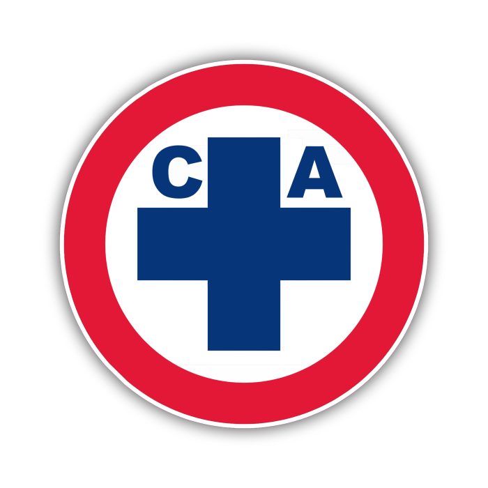 Cruz Azul - Red Circle With CA And Cross - Iron On - Custom Size