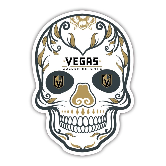 Vegas Golden Knights - Sugar Skull - Iron On - Custom Size