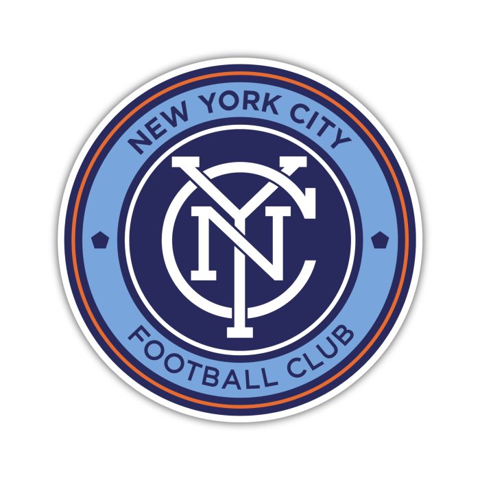 New York City FC - Blue Circle With Name - Iron On - Custom Size