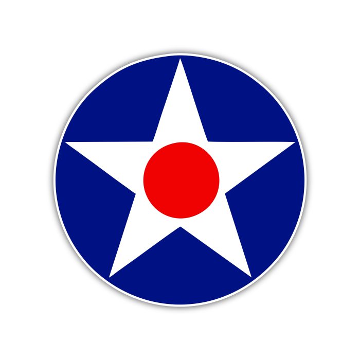 U.S. Army Air Corps Roundel - Circle Logo - Iron On - Custom Size