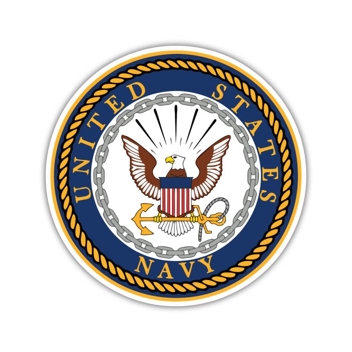 Navy - Circle Logo - Iron On - Custom Size