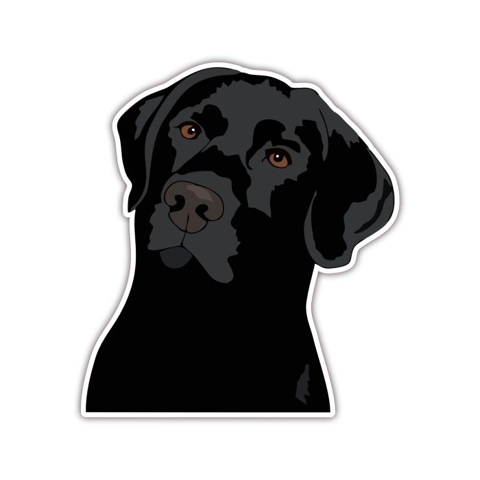 Black Labrador Retriever - Iron On - Custom Size