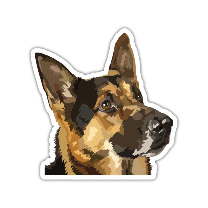 Brown German Shepherd- Iron On - Custom Size