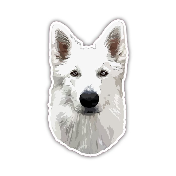 White German Shepherd - Iron On - Custom Size