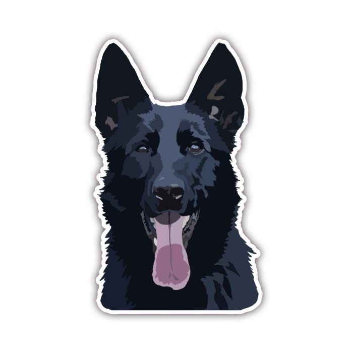 Black German Shepherd - Iron On - Custom Size