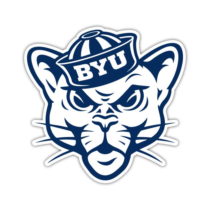 Brigham Young Cougars - Cougar Head - Temporary Tattoo