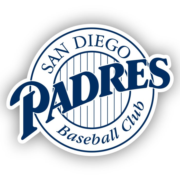 San Diego Padres - Blue Circle with Stripes and Padres - Iron On - Custom Size