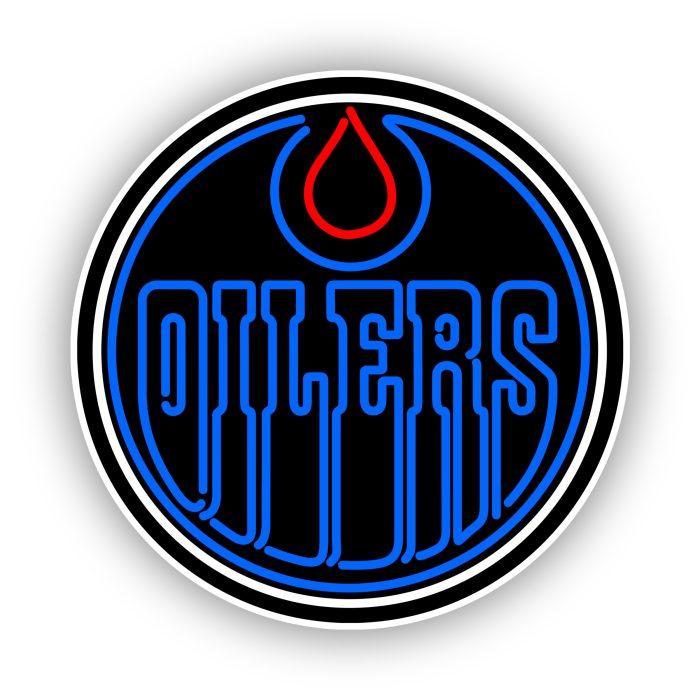 Edmonton Oilers - Black Circle With Oilers - Iron On - Custom Size