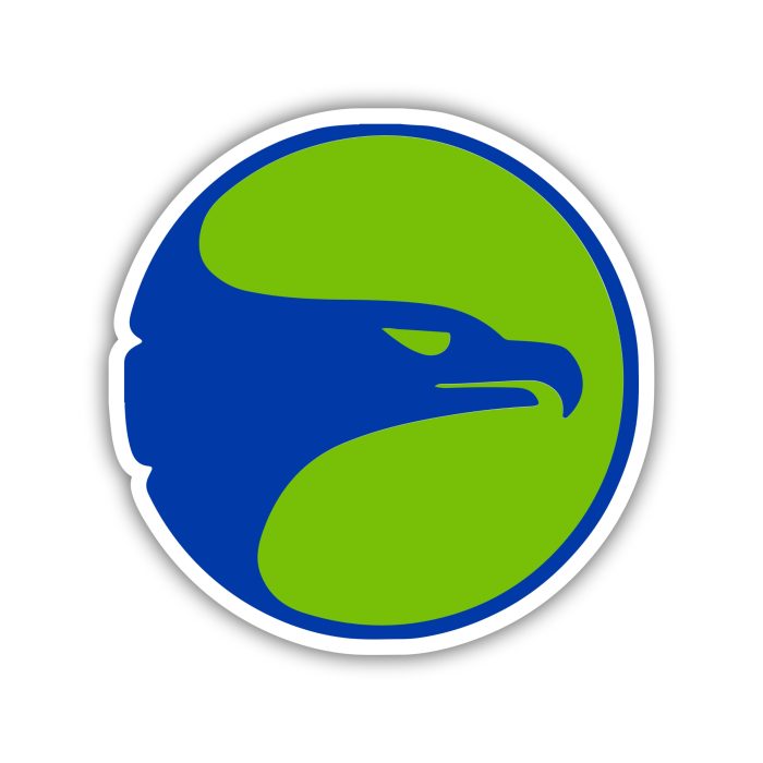 Atlanta Hawks - Green Circle With Blue Hawk  - Iron On - Custom Size