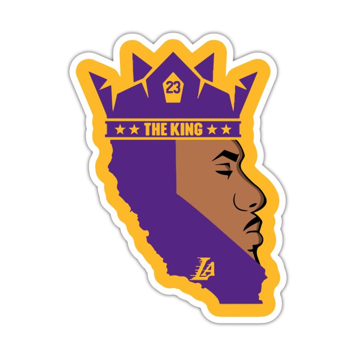 Los Angeles Lakers - Lebron James Side Profile - Iron On - Custom Size