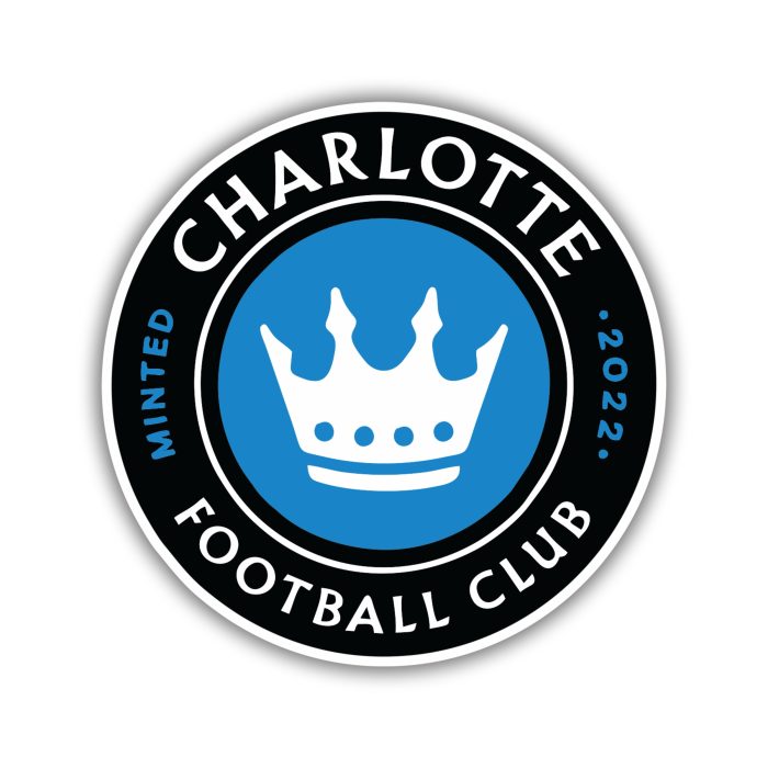 Charlotte FC - Black Circle With Name - Iron On - Custom Size