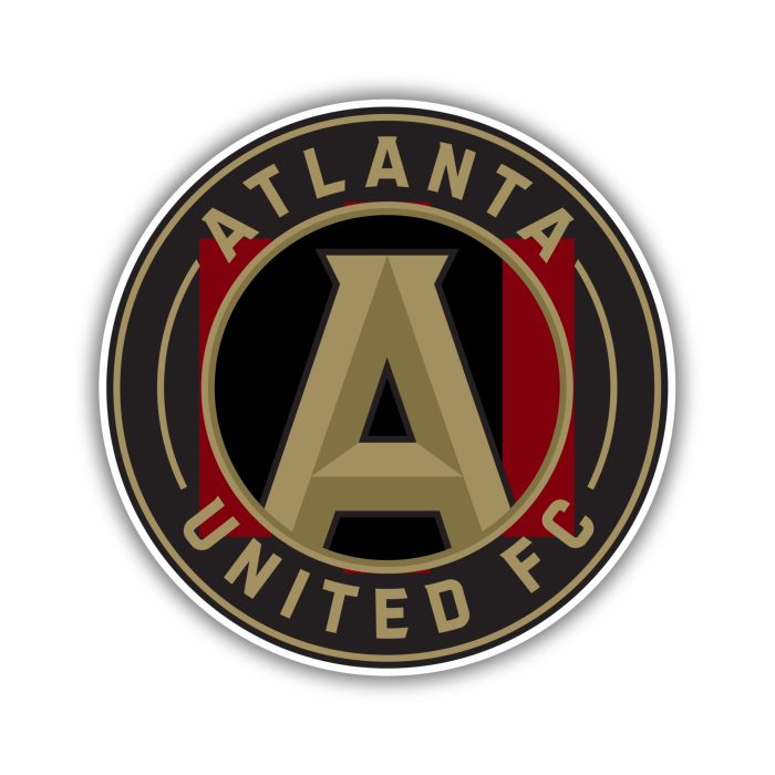 Atlanta United - Black Circle With Name - Iron On - Custom Size