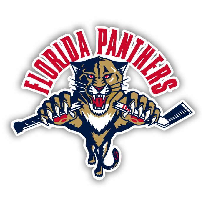 Florida Panthers - Panther With Hockey Stick - Iron On - Custom Size