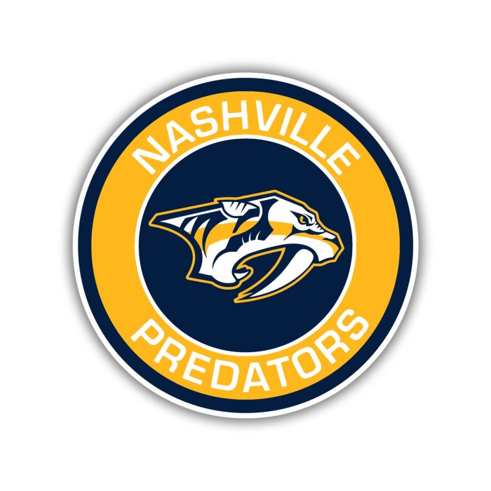 Nashville Predators - Circle With Name And Tiger - Iron On - Custom Size