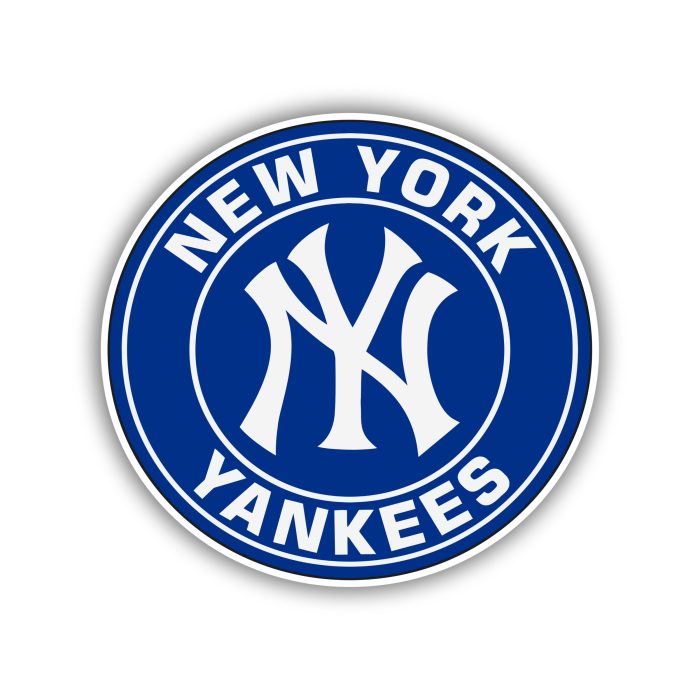 New York Yankees - Blue Circle with Name - Iron On - Custom Size