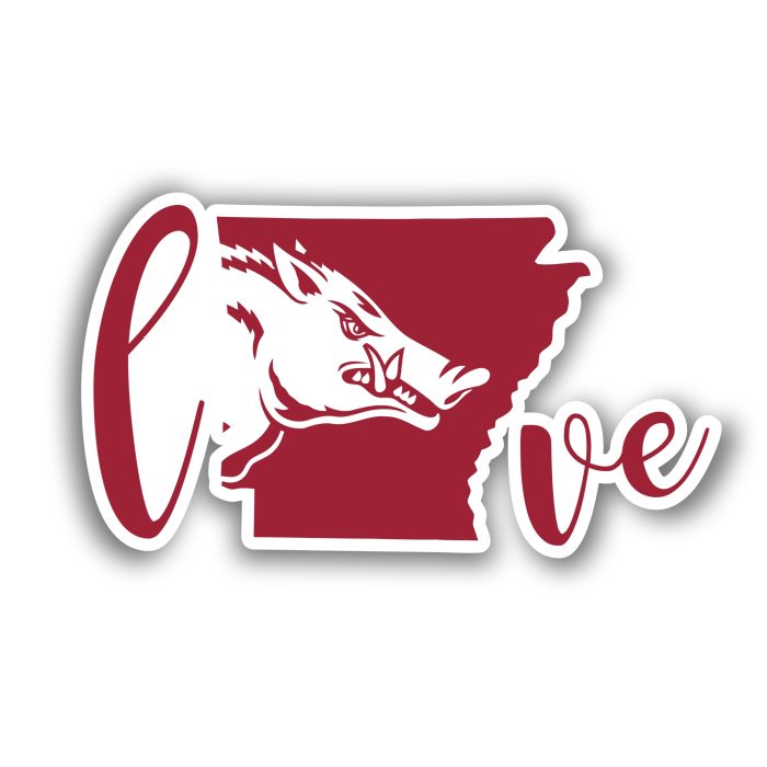 Arkansas Razorbacks - Love With State - Temporary Tattoo