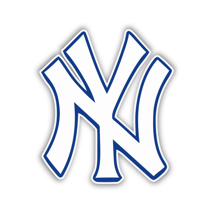 New York Yankees - White NY - Iron On - Custom Size