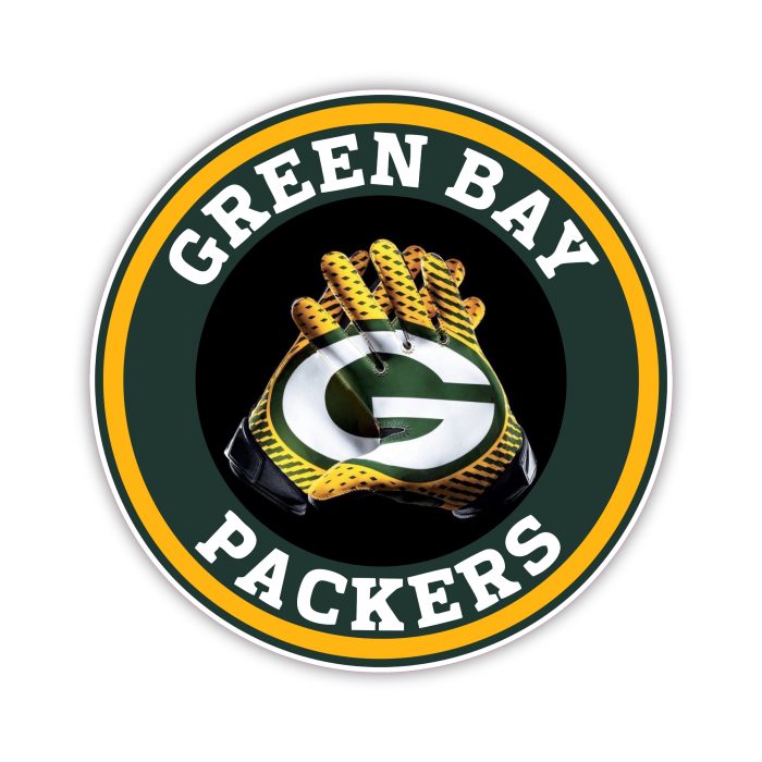 Green Bay Packers - Green Circle With Hands - Iron On - Custom Size