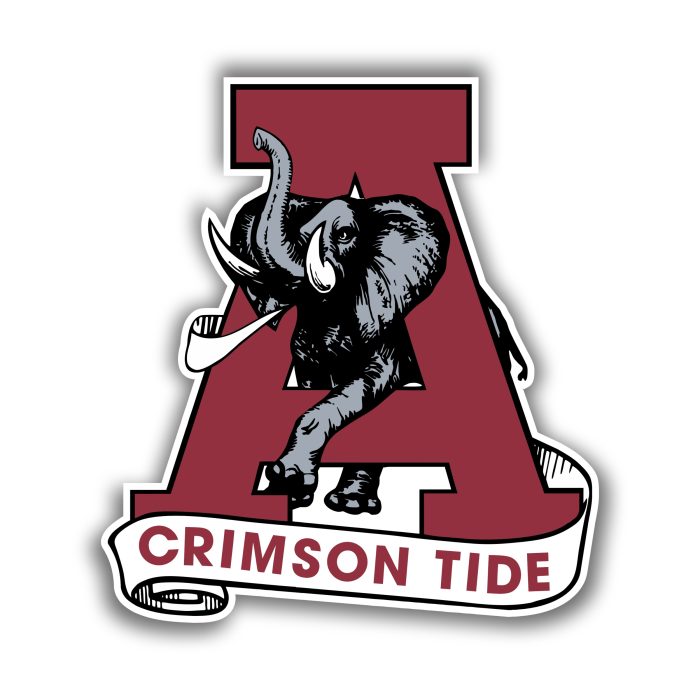 Alabama Crimson Tide - A with Lettering - Iron On - Custom Size