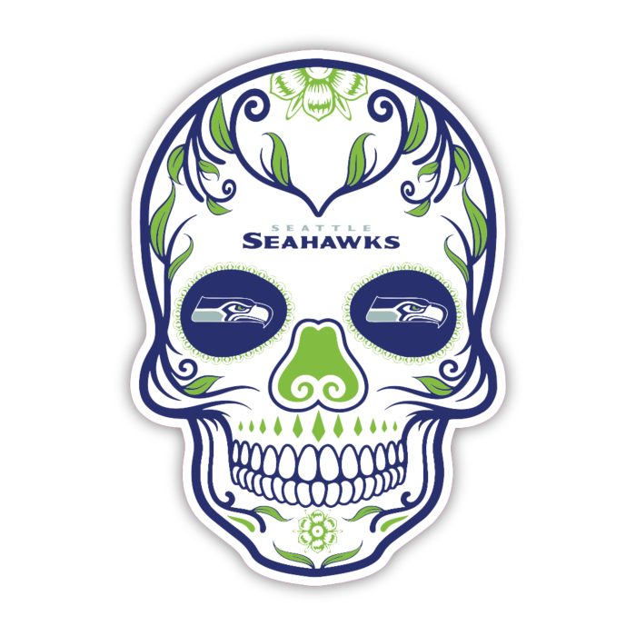 Seattle Seahawks - Sugar Skull - Iron On - Custom Size