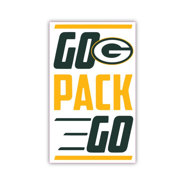 Green Bay Packers - Go Pack Go - Iron On - Custom Size