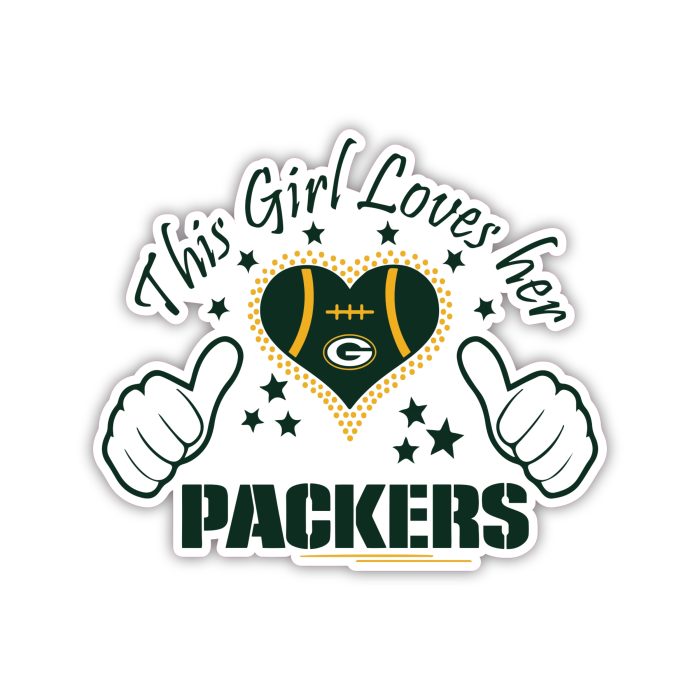 Green Bay Packers - This Girl Loves Her Packers - Iron On - Custom Size