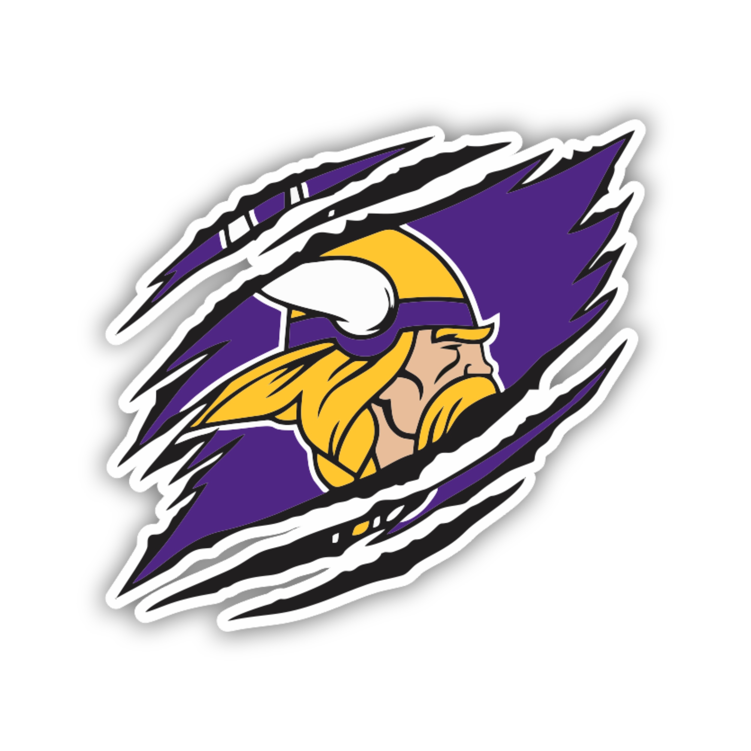 Minnesota Vikings - Viking Head with Claws - Iron On - Custom Size