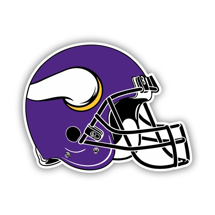 Minnesota Vikings - Helmet with Horn - Iron On - Custom Size