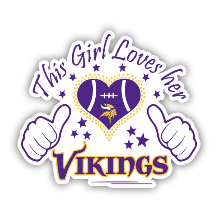 Minnesota Vikings - This Girl Loves Her Vikings - Iron On - Custom Size