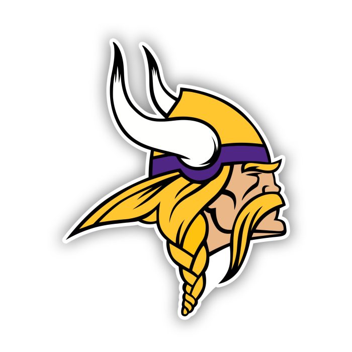 Minnesota Vikings - Viking Head - Iron On - Custom Size