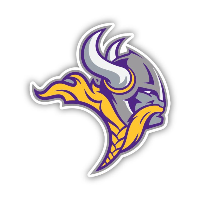 Minnesota Vikings - Viking Head Side Profile - Iron On - Custom Size