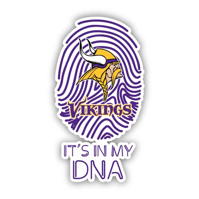 Minnesota Vikings - It's In My DNA Fingerprint  - Iron On - Custom Size