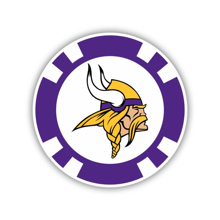 Minnesota Vikings - Poker Chip - Iron On - Custom Size