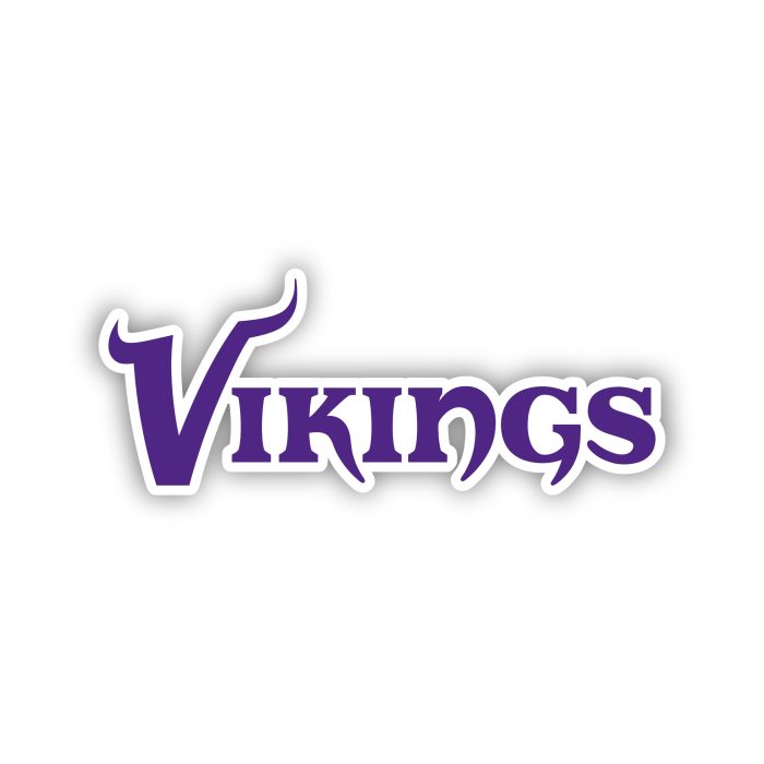 Minnesota Vikings - Purple Lettering - Iron On - Custom Size