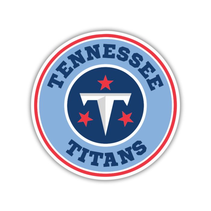 Tennessee Titans - Blue and Red Circle - Iron On - Custom Size