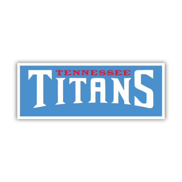 Tennessee Titans - White Lettering with Blue Background- Iron On - Custom Size