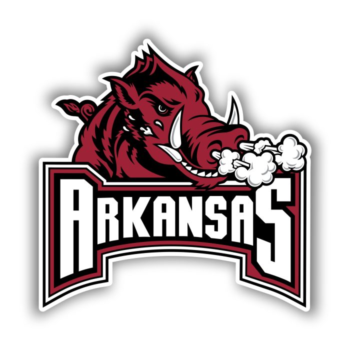 Arkansas Razorbacks - Red Hog With White Name - Temporary Tattoo