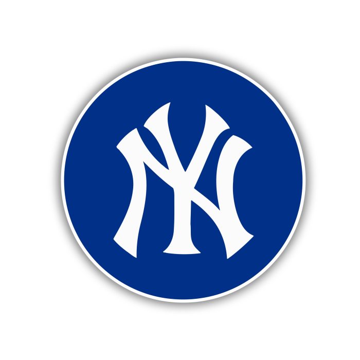 New York Yankees - Blue Circle with NY- Iron On - Custom Size