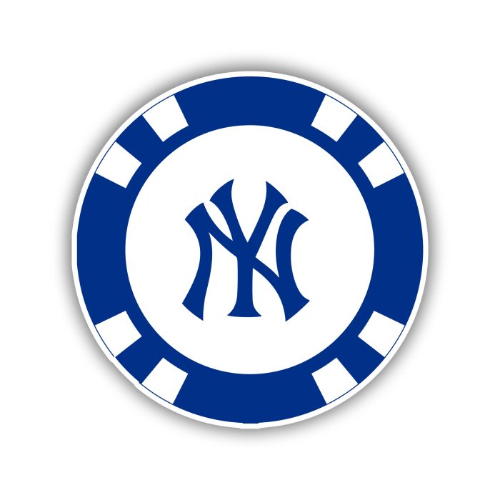 New York Yankees - Poker Chip - Iron On - Custom Size