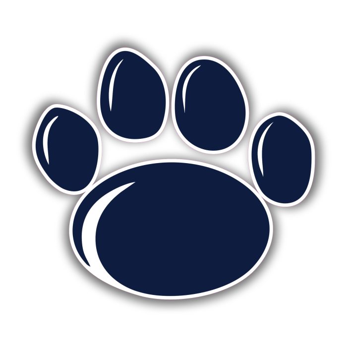 Penn State- Paw - Iron On - Custom Size