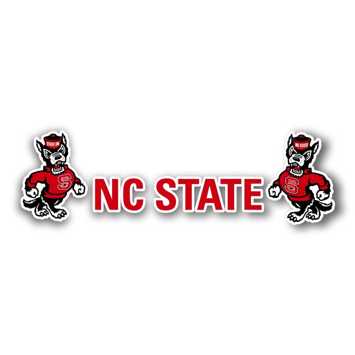 NC State Wolfpack - Wolf with Red Lettering - Iron On - Custom Size