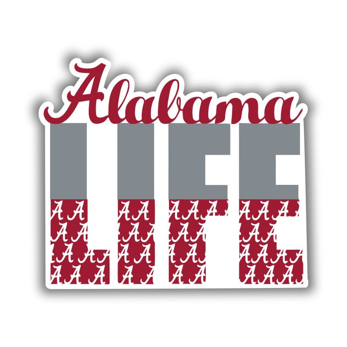 Alabama Crimson Tide - Alabama Life - Iron On - Custom Size