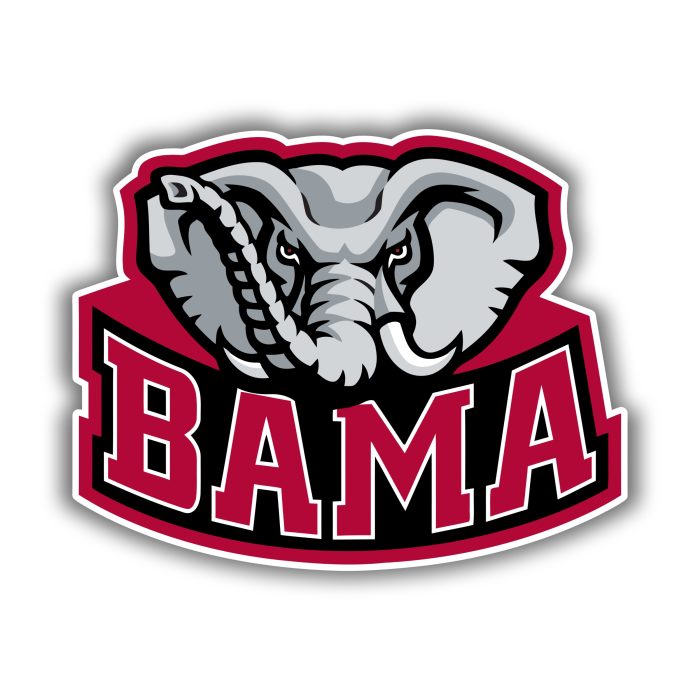 Alabama Crimson Tide - Bama with Elephant - Temporary Tattoo