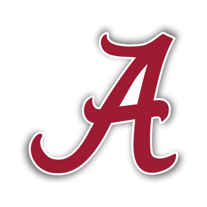 Alabama Crimson Tide - Cursive A - Temporary Tattoo