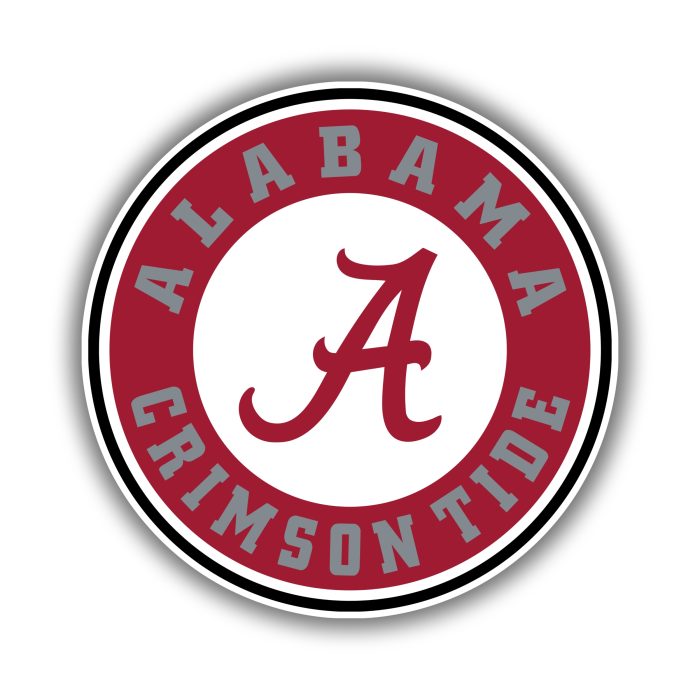 Alabama Crimson Tide - Crimson Circle - Iron On - Custom Size