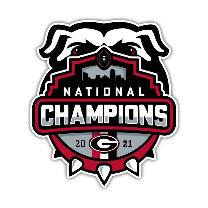 Georgia Bulldogs - National Champions 2021 with Bulldog  - Iron On - Custom Size