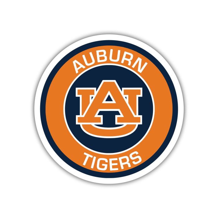 Auburn Tigers - Orange Circle - Temporary Tattoo