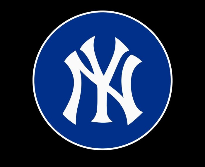 New York Yankees - Blue Circle With NY - Iron On - Custom Size